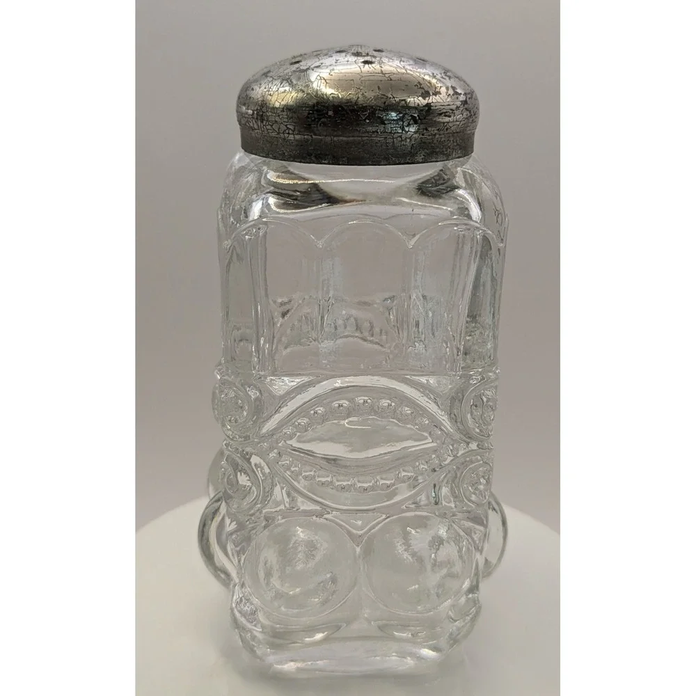 Mosser Glass Crystal‎ Opalescent Salt Pepper Shaker Eye Winker Pattern